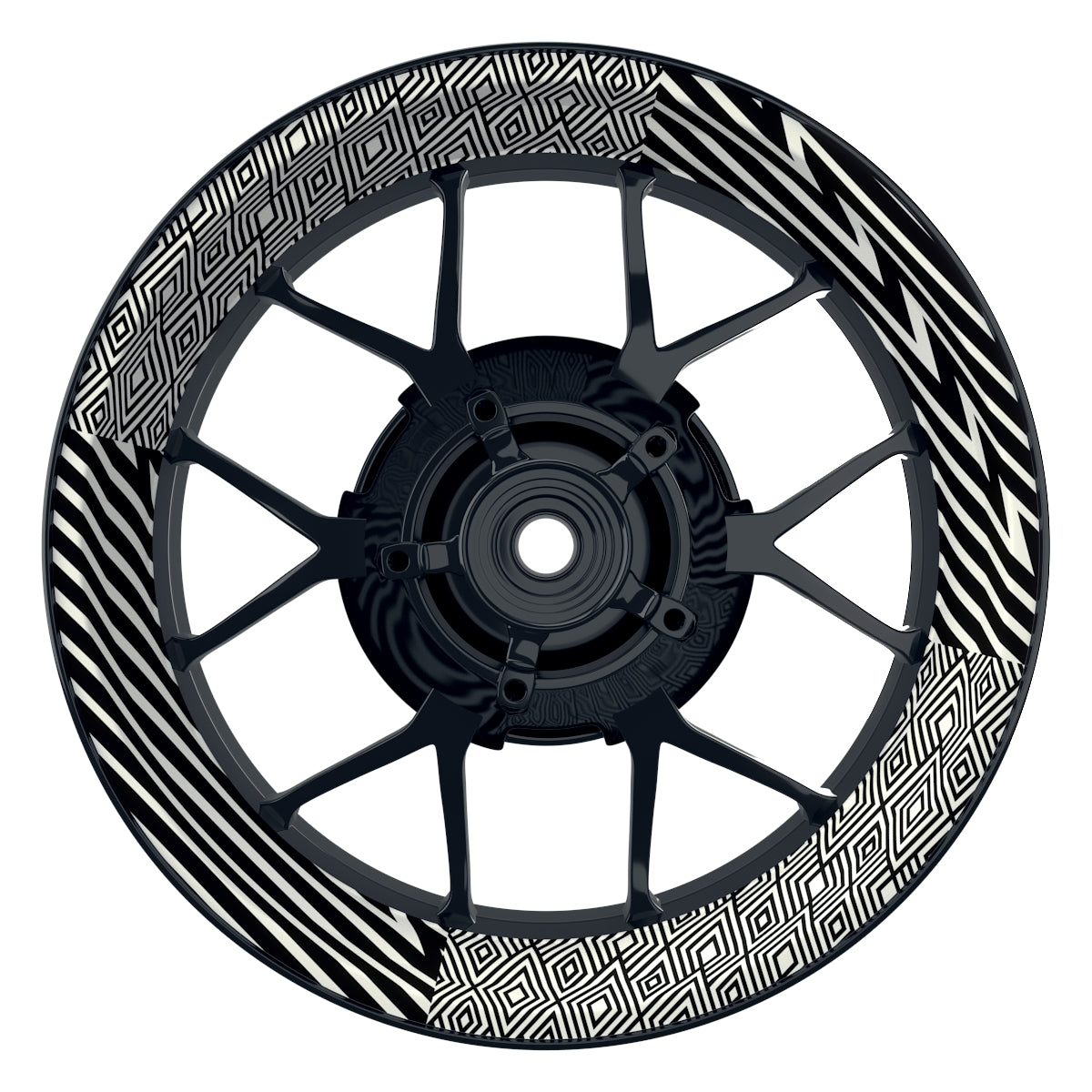Felgenaufkleber Trouble weiss Wheelsticker Premium schwarz