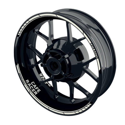Felgenaufkleber Cafe Racer Clean Wheelsticker Premium geteilt weiss