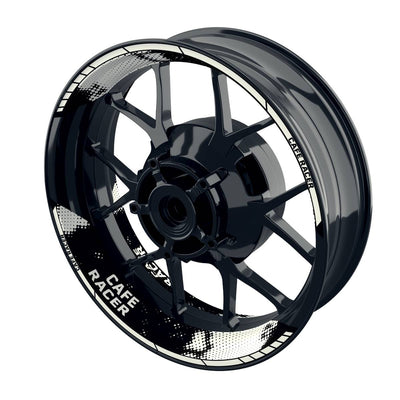 Felgenaufkleber Cafe Racer Dots Wheelsticker Premium geteilt weiss