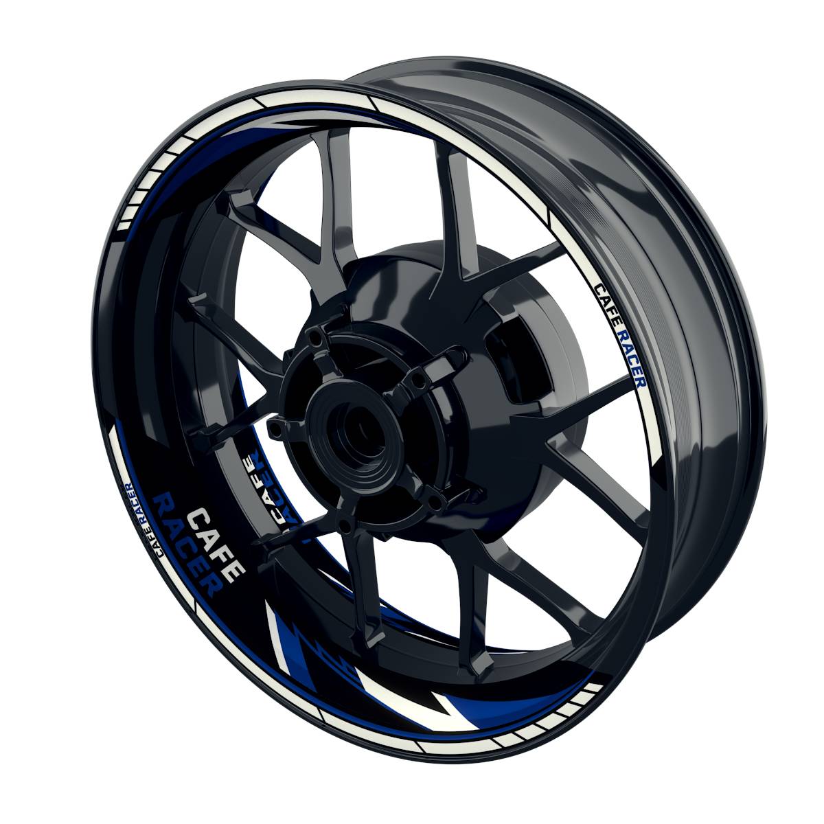 Felgenaufkleber Cafe Racer Razor Wheelsticker Premium geteilt blau