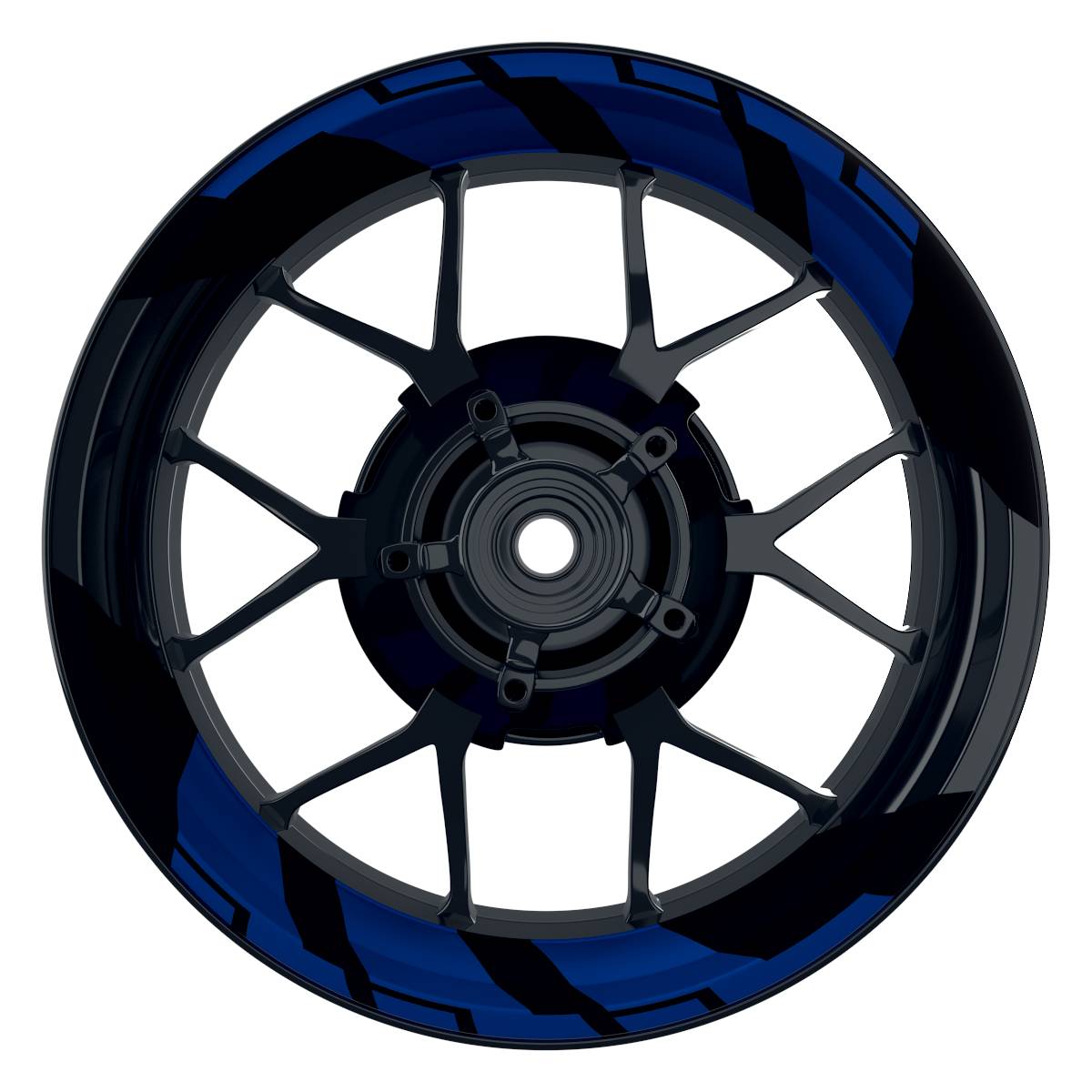 Felgenaufkleber Chainsaw schwarz Wheelsticker Premium geteilt blau