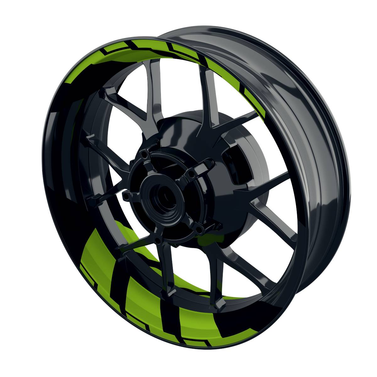 Felgenaufkleber Chainsaw schwarz Wheelsticker Premium geteilt grün