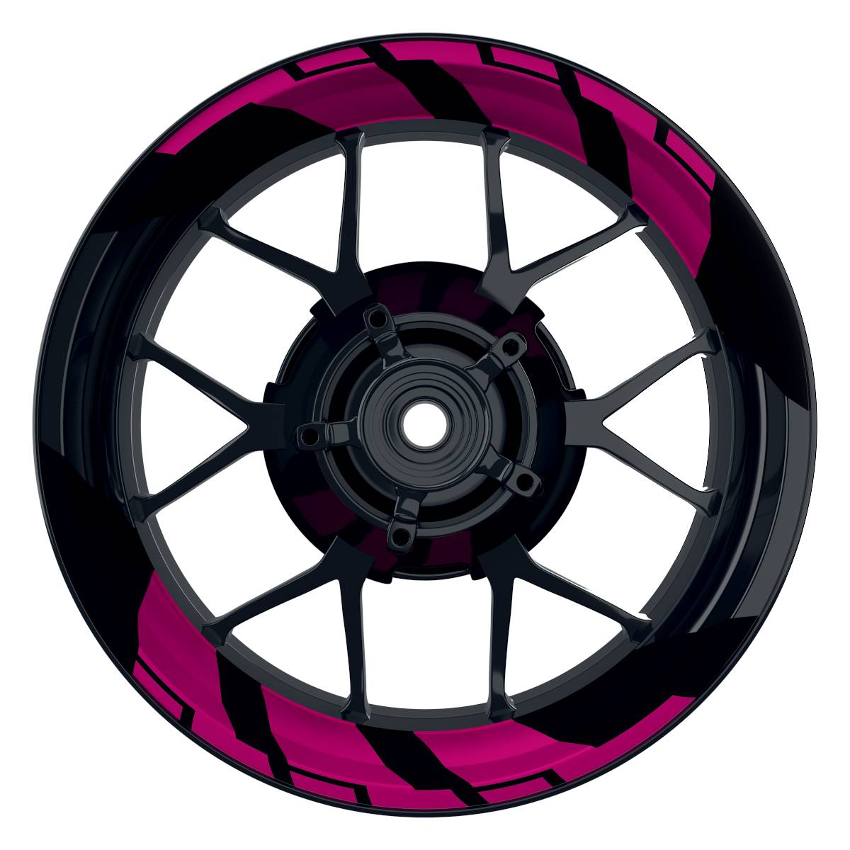Felgenaufkleber Chainsaw schwarz Wheelsticker Premium geteilt pink