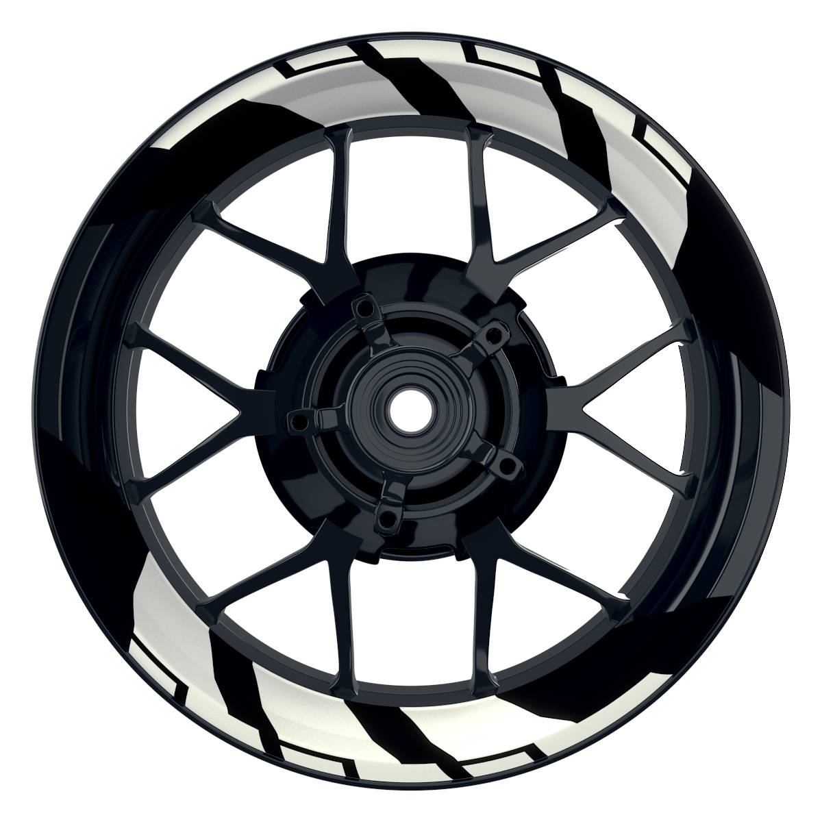 Felgenaufkleber Chainsaw schwarz Wheelsticker Premium geteilt weiss