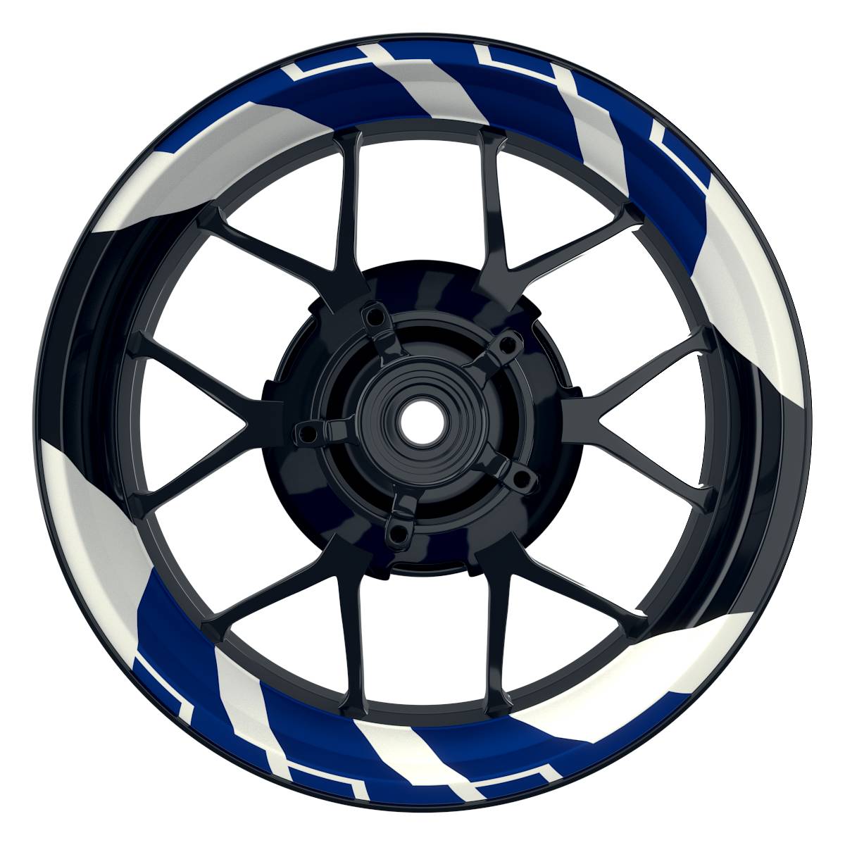 Felgenaufkleber Chainsaw weiss Wheelsticker Premium geteilt blau