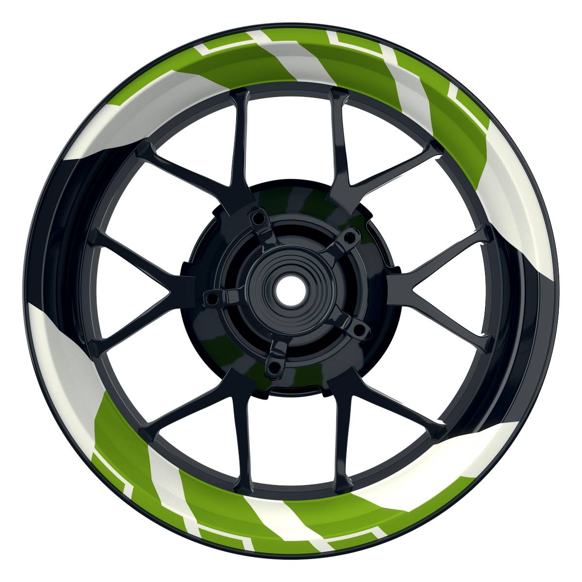 Felgenaufkleber Chainsaw weiss Wheelsticker Premium geteilt grün