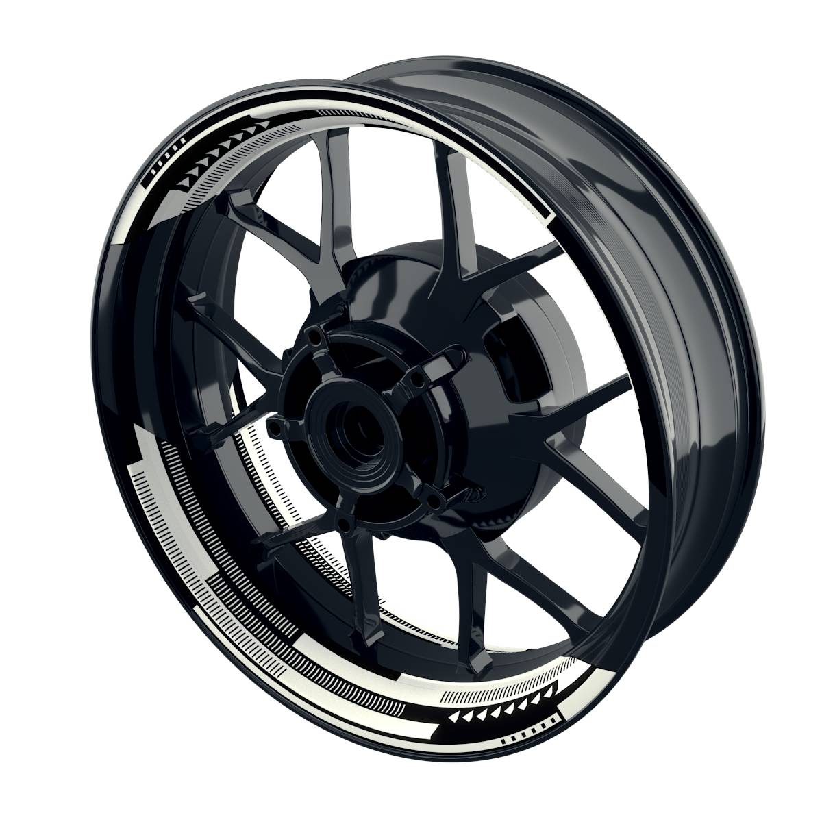 Felgenaufkleber Cybertech schwarz Wheelsticker Premium geteilt weiss