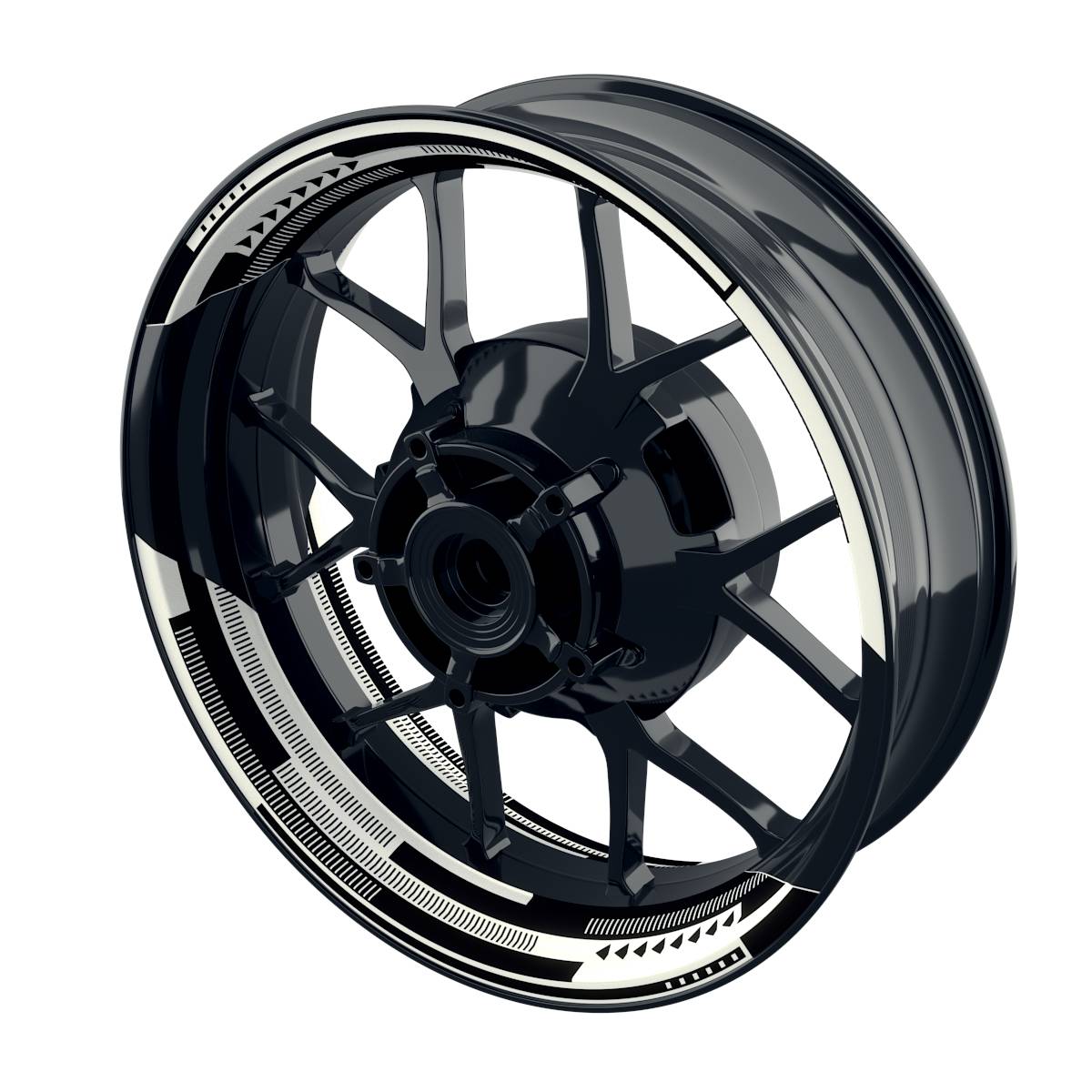 Felgenaufkleber Cybertech weiss Wheelsticker Premium geteilt schwarz