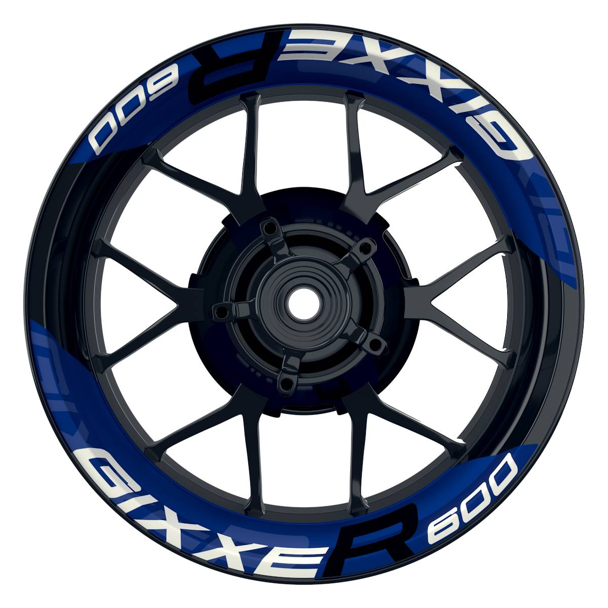 Suzuki GSXR 600 Felgenaufkleber GIXXER 600 einfarbig V2 Wheelsticker Premium geteilt blau