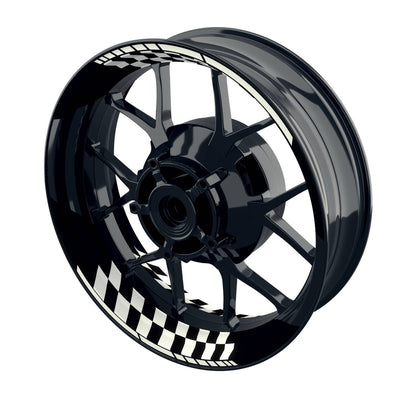 Felgenaufkleber GRID schwarz Wheelsticker Premium geteilt weiss