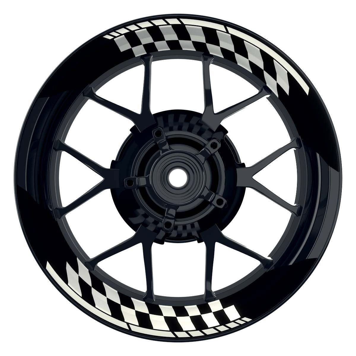 Felgenaufkleber GRID schwarz Wheelsticker Premium geteilt weiss
