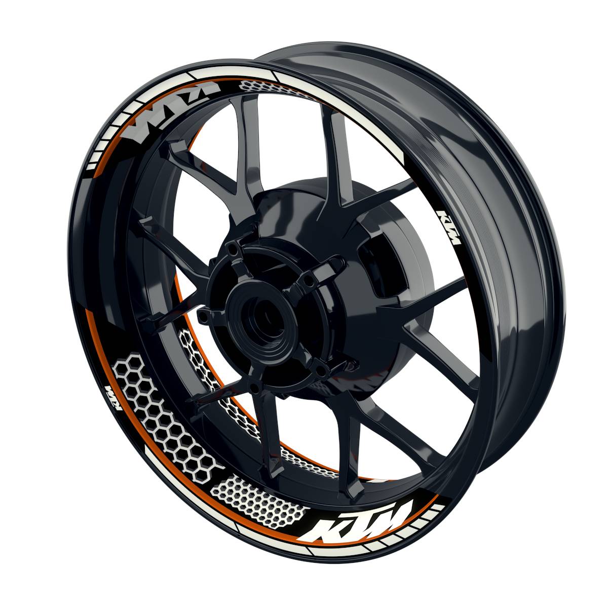 Motorrad Felgenaufkleber Half Spin - KTM Hexagon
