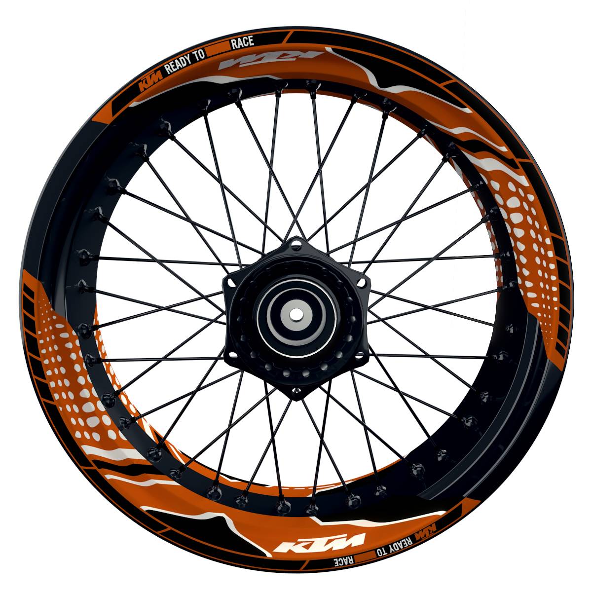 Motorrad Felgenaufkleber Half Spin - KTM Trinity