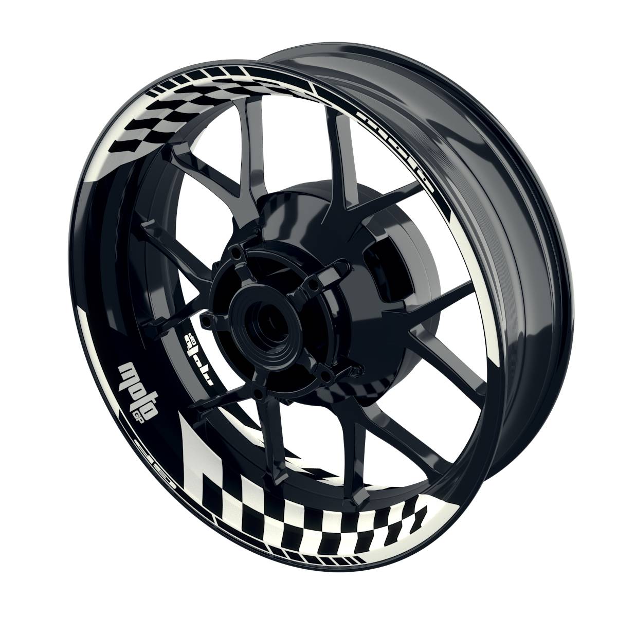 Felgenaufkleber MotoGP GRID1 Premium geteilt weiss