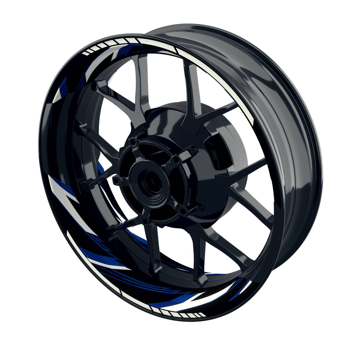 Felgenaufkleber RAZOR schwarz Wheelsticker Premium geteilt blau