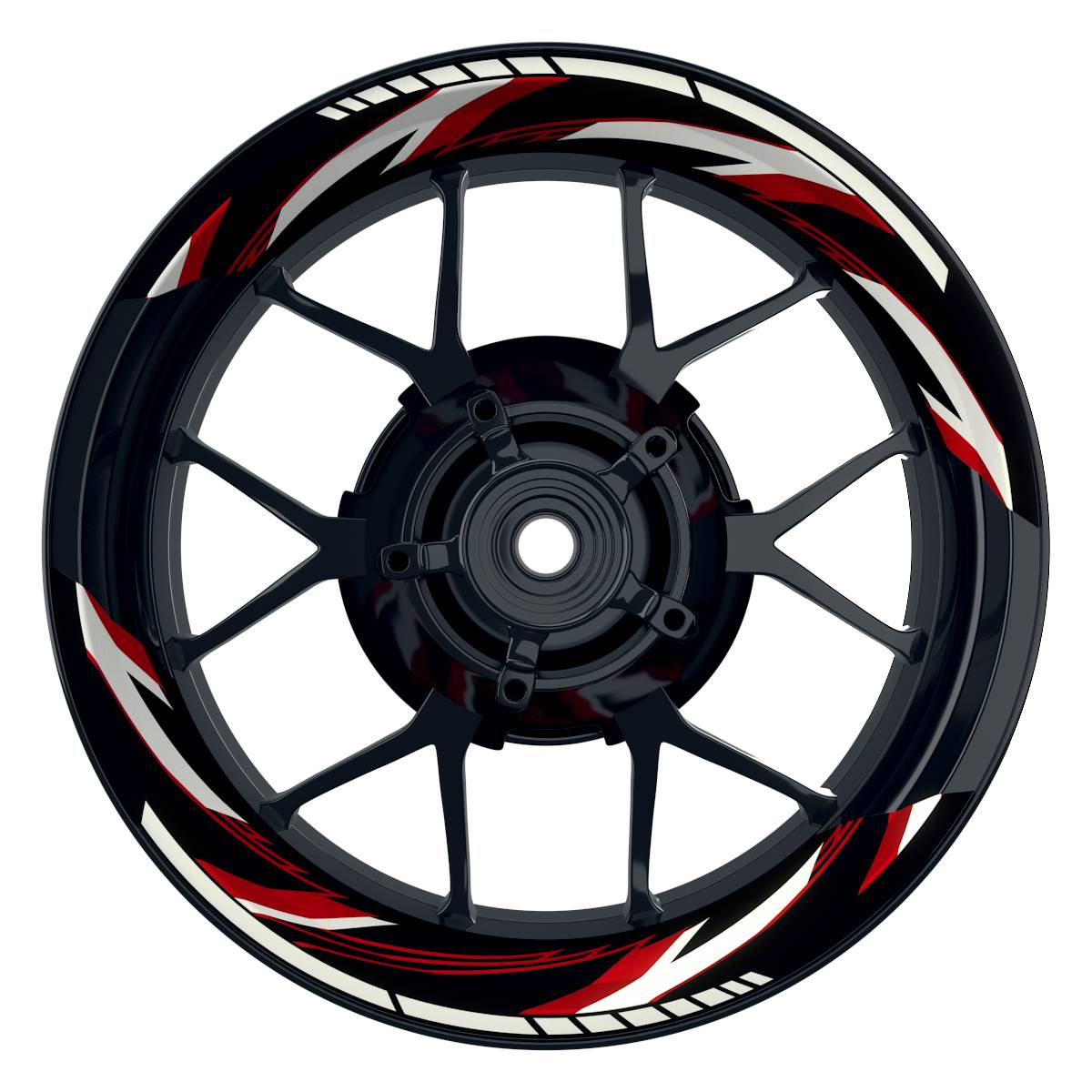 Felgenaufkleber RAZOR schwarz Wheelsticker Premium geteilt rot