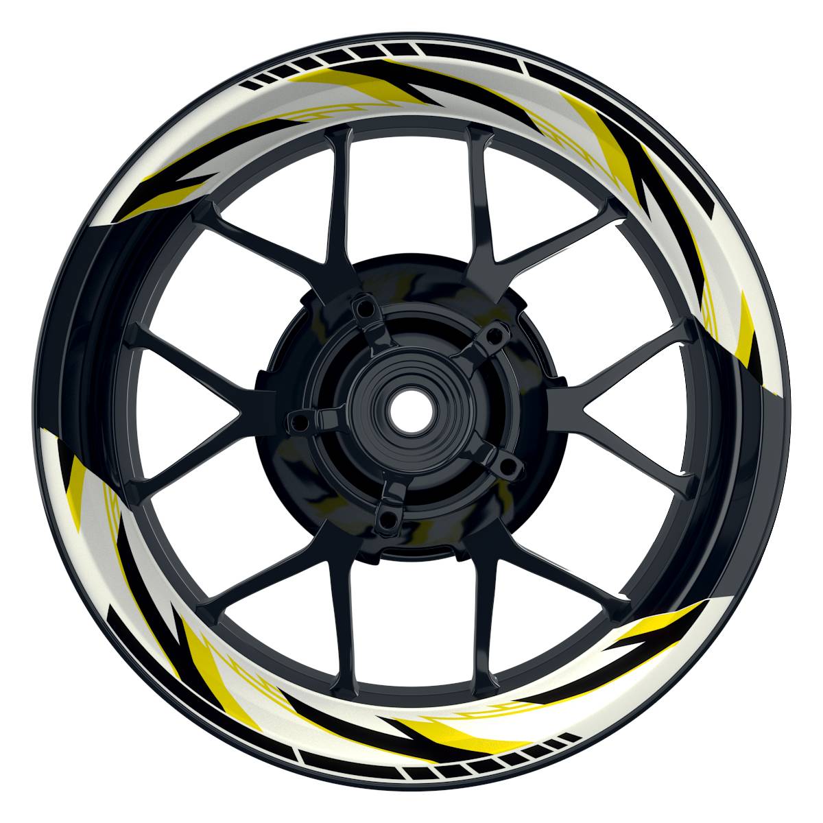 Felgenaufkleber RAZOR weiss Wheelsticker Premium geteilt gelb