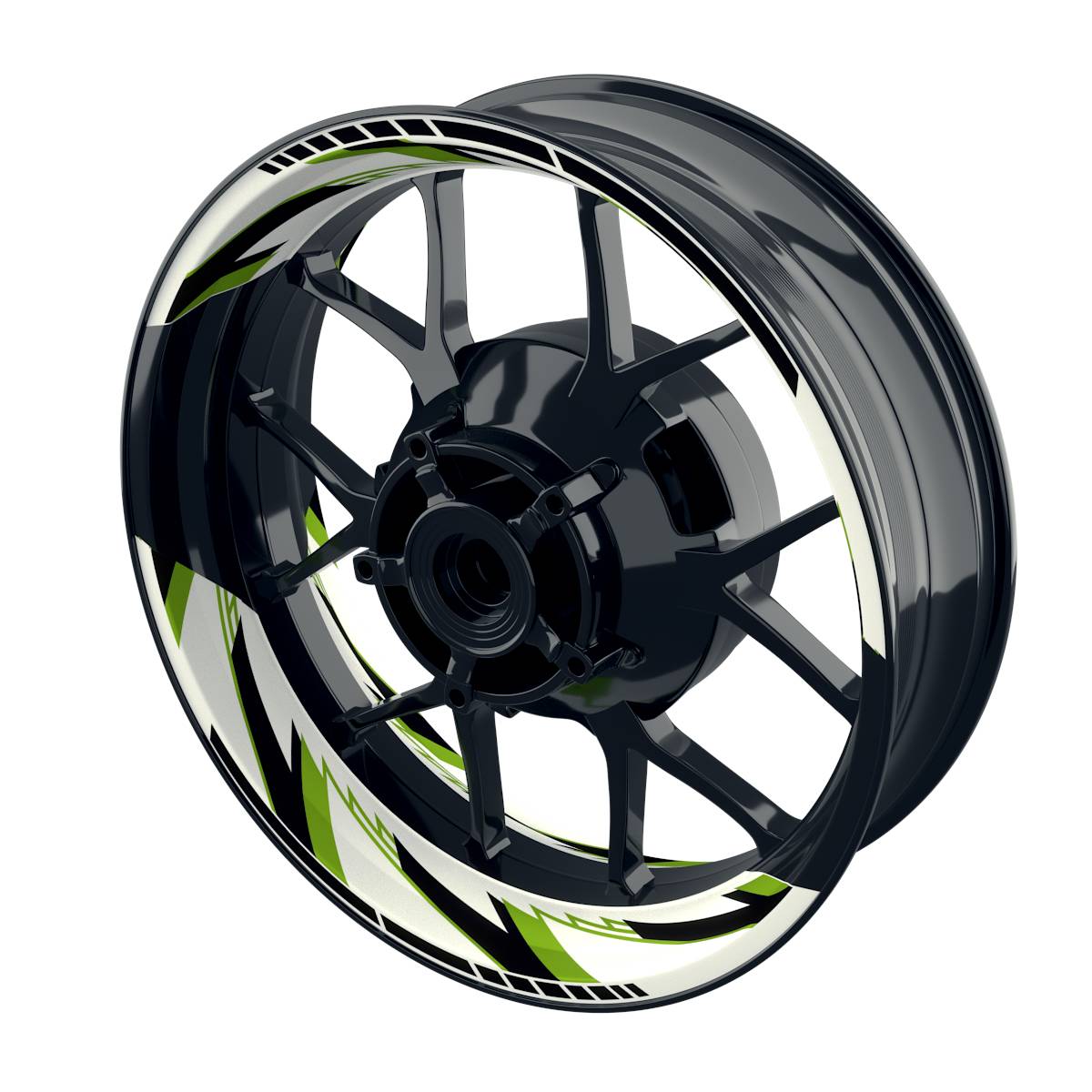 Felgenaufkleber RAZOR weiss Wheelsticker Premium geteilt grün
