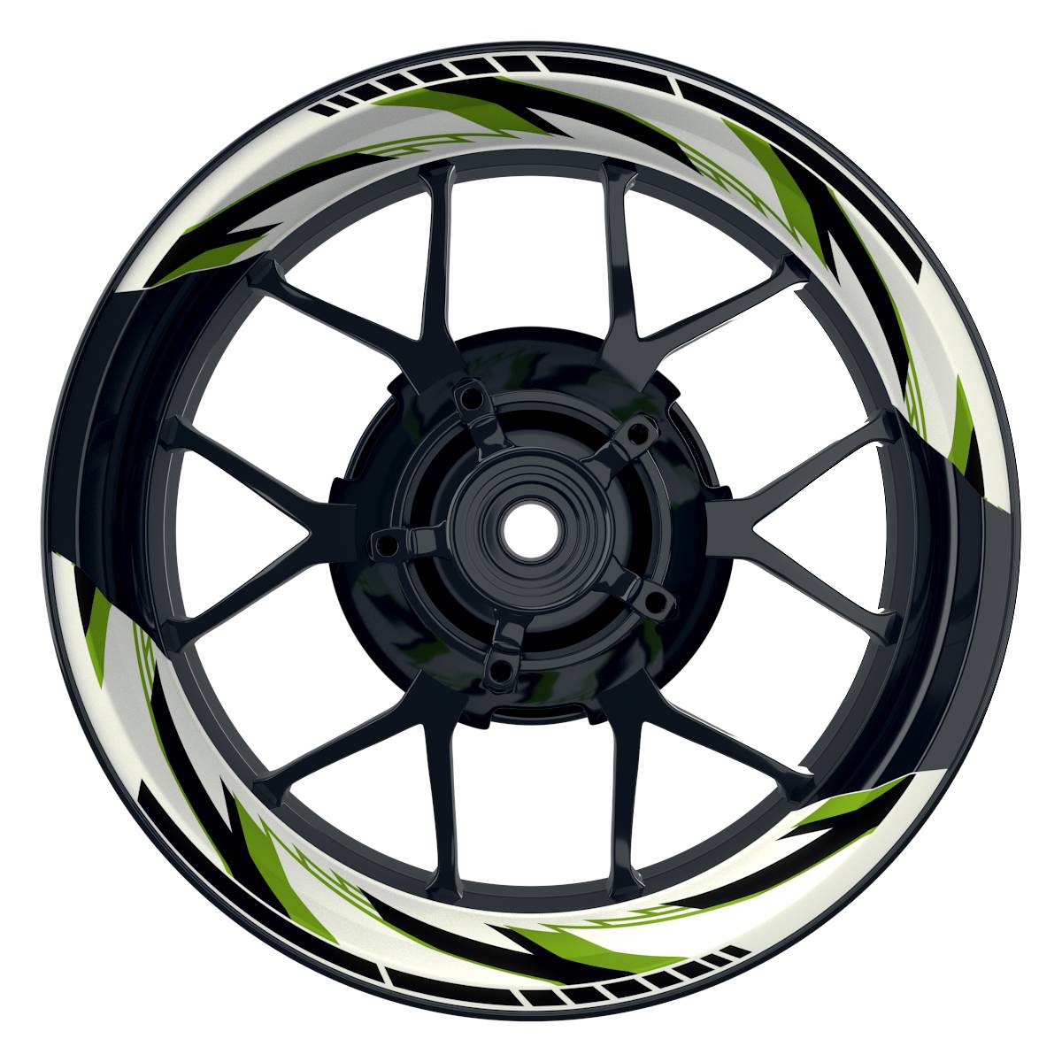 Felgenaufkleber RAZOR weiss Wheelsticker Premium geteilt grün