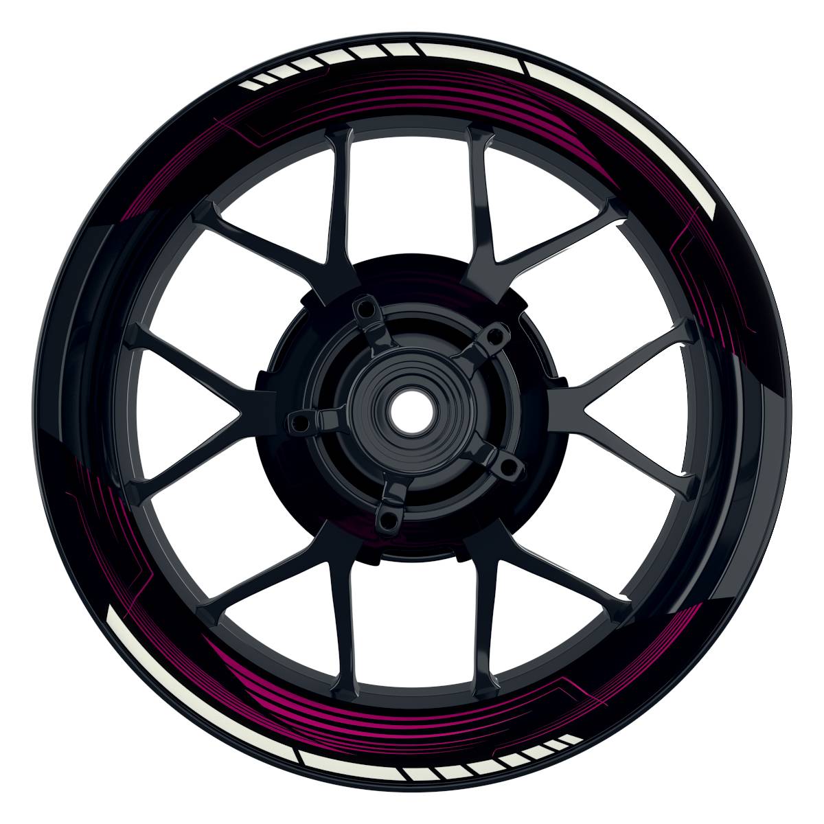 Felgenaufkleber SAW schwarz Wheelsticker Premium geteilt pink