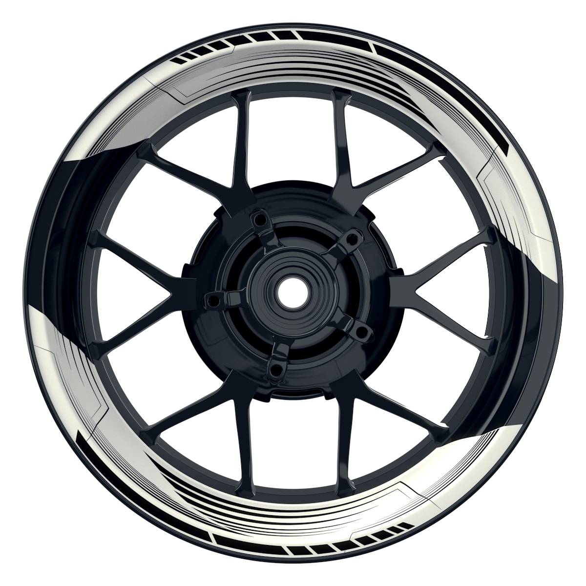 Felgenaufkleber SAW weiss Wheelsticker Premium geteilt schwarz