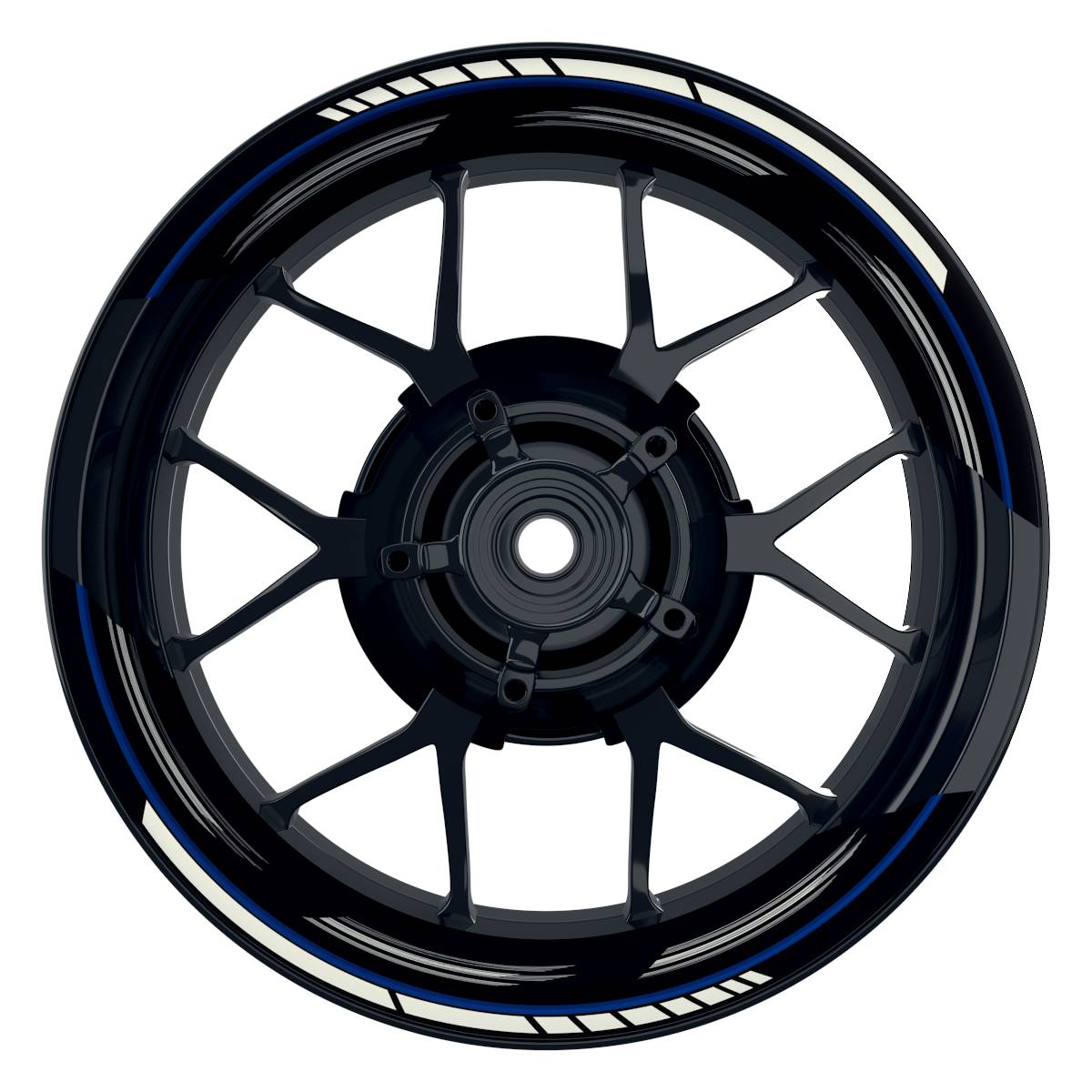 Felgenaufkleber Scratched schwarz Wheelsticker Premium geteilt blau