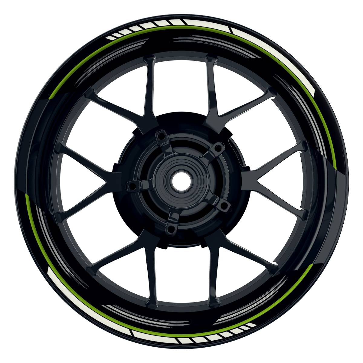 Felgenaufkleber Scratched schwarz Wheelsticker Premium geteilt grün
