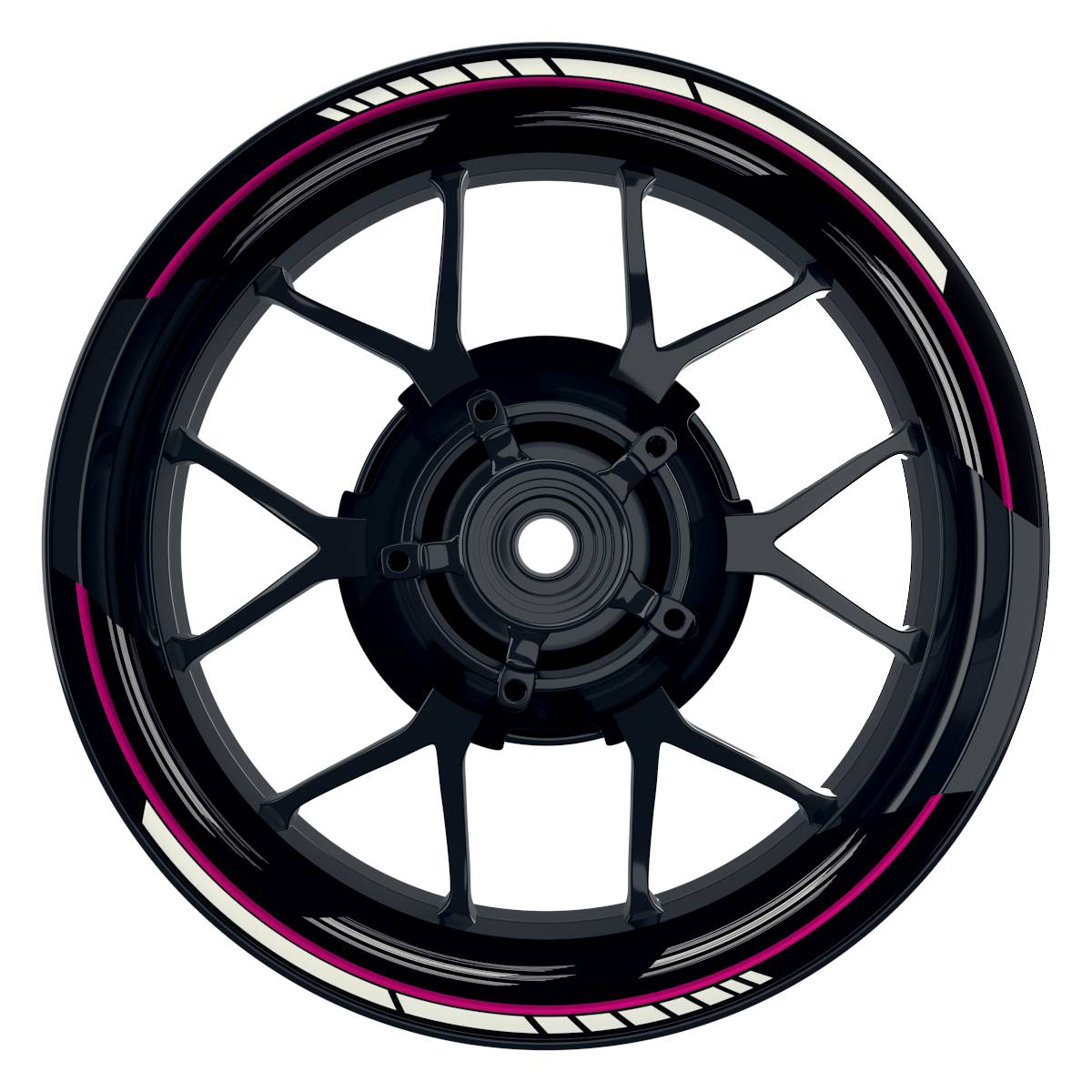 Felgenaufkleber Scratched schwarz Wheelsticker Premium geteilt pink