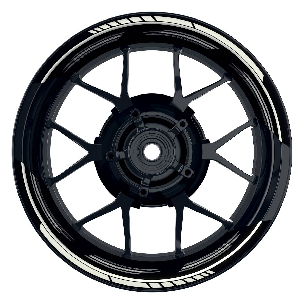 Felgenaufkleber Scratched schwarz Wheelsticker Premium geteilt weiss