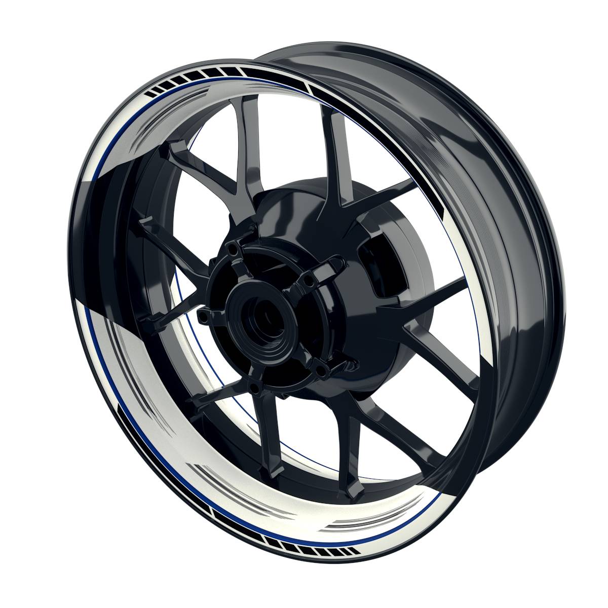 Felgenaufkleber Scratched weiss Wheelsticker Premium geteilt blau