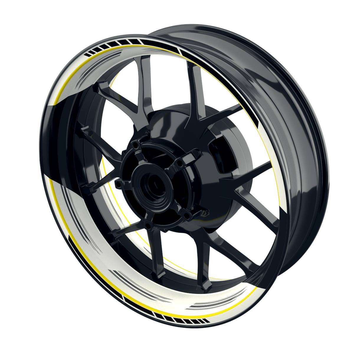Felgenaufkleber Scratched weiss Wheelsticker Premium geteilt gelb