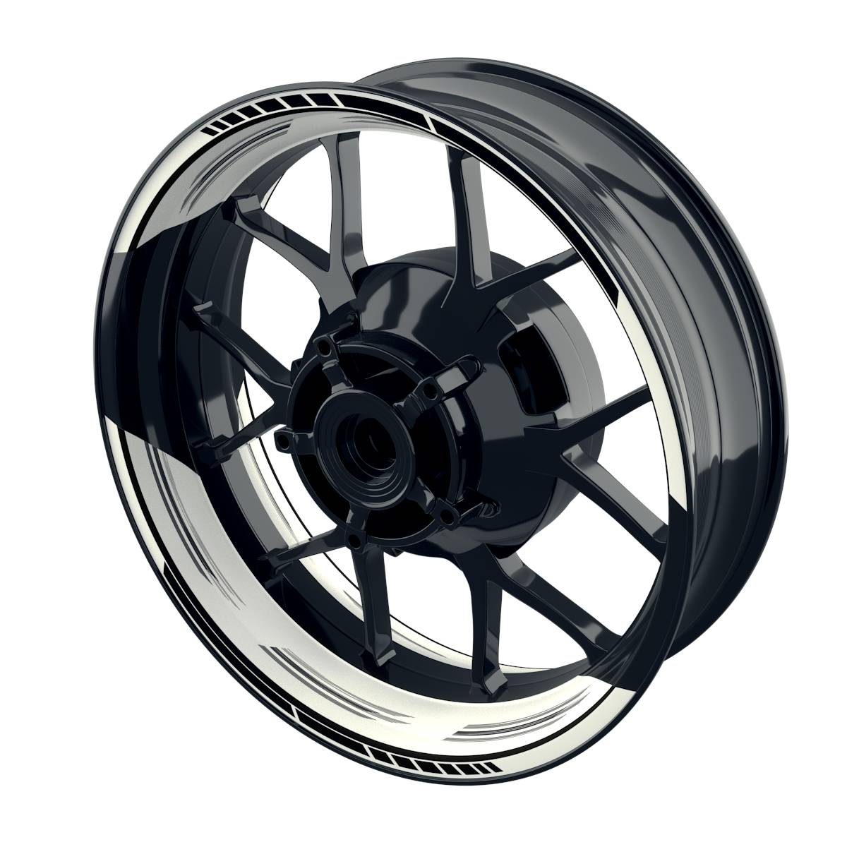 Felgenaufkleber Scratched weiss Wheelsticker Premium geteilt schwarz