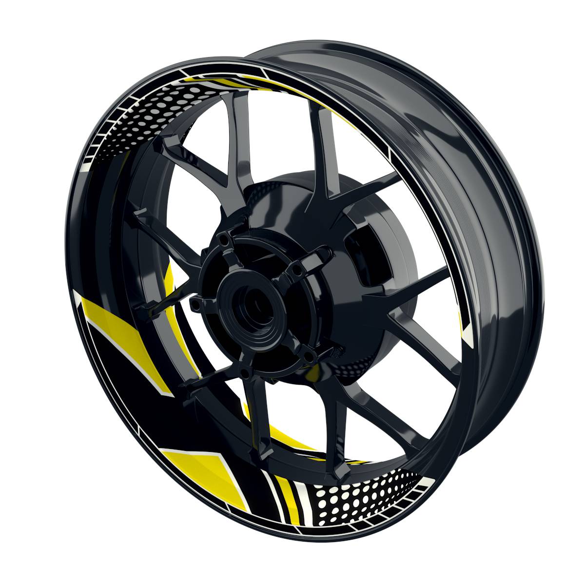 Felgenaufkleber Trinity Wheelsticker Premium geteilt gelb
