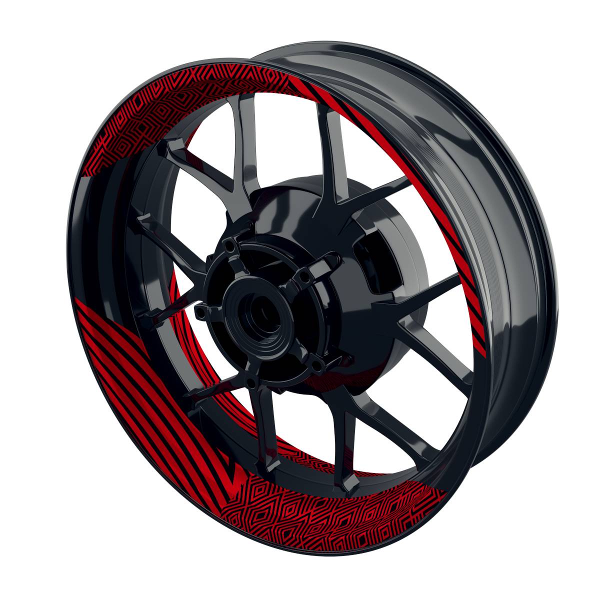 Felgenaufkleber Trouble schwarz Wheelsticker Premium geteilt rot