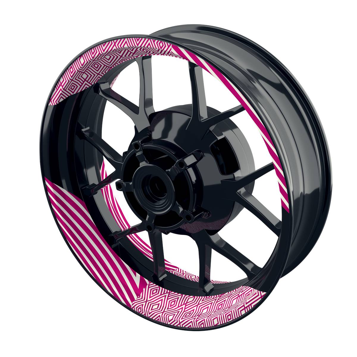 Felgenaufkleber Trouble weiss Wheelsticker Premium geteilt pink