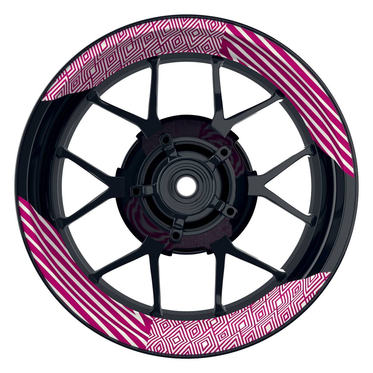 Felgenaufkleber Trouble weiss Wheelsticker Premium geteilt pink
