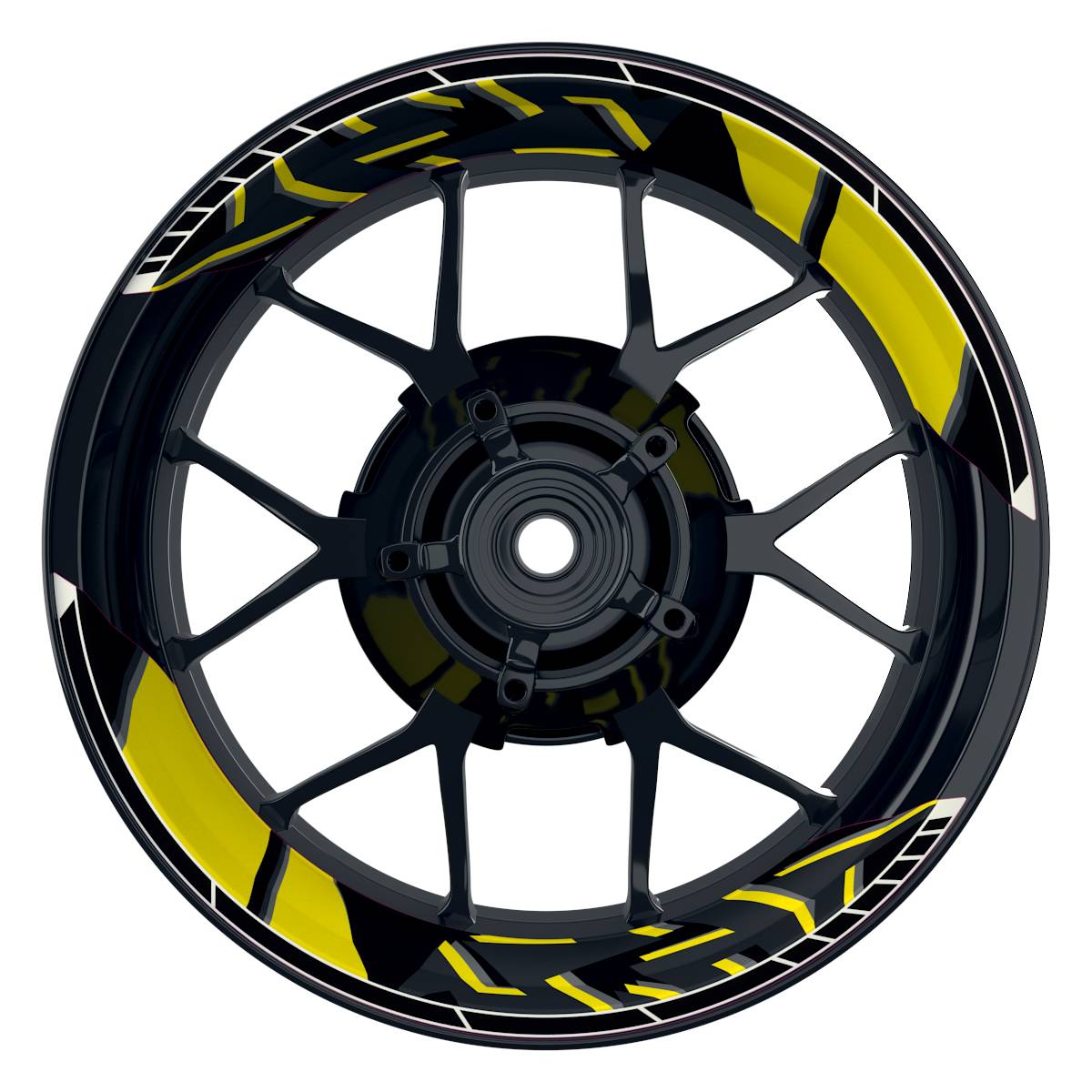 Felgenaufkleber Voyager Wheelsticker Premium geteilt gelb