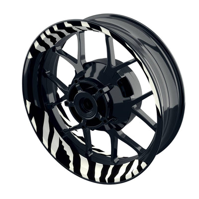Felgenaufkleber ZEBRA weiss Wheelsticker Premium geteilt schwarz
