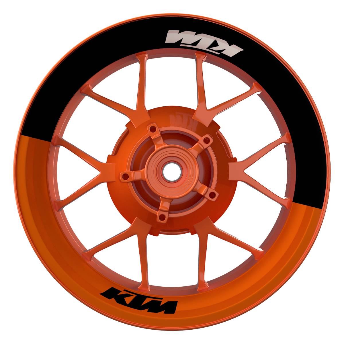 Motorrad Felgenaufkleber 360 Spin - KTM Halb halb