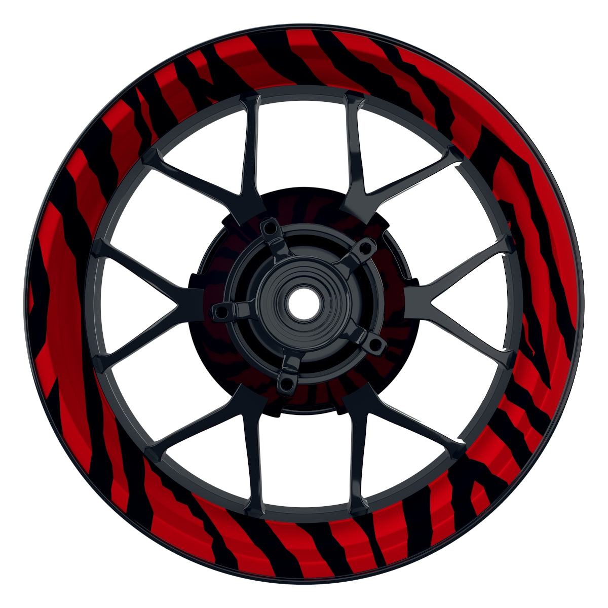 Felgenaufkleber Zebramuster Premium B rot