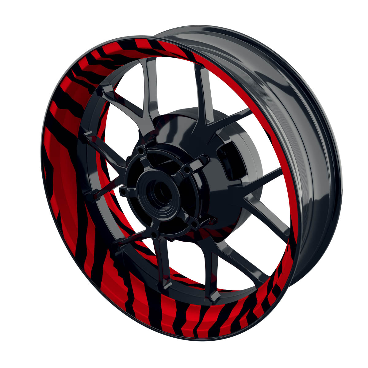 Felgenaufkleber Zebramuster Premium B rot