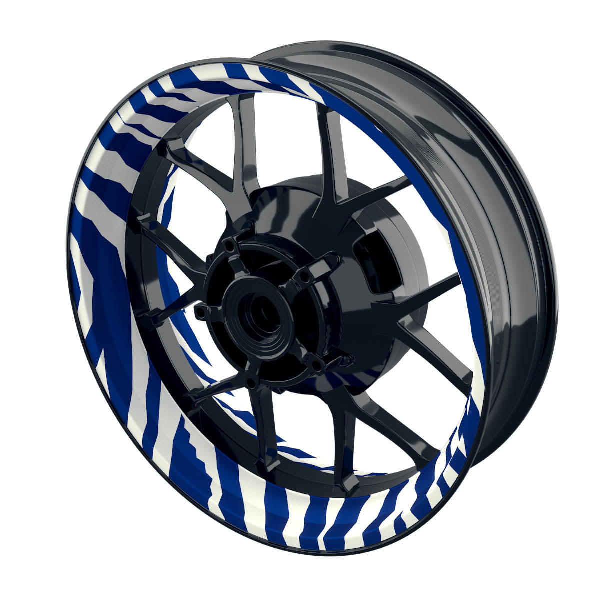 Felgenaufkleber Zebramuster Premium W blau