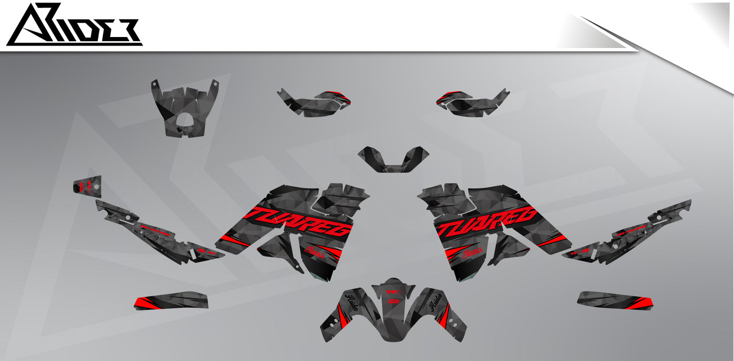 Dekor passend für Aprilia Tuareg 660 - Wild Edition, Farbe Schwarz, Übersicht Dekorsatz