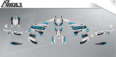 Dekor passend für CFMOTO 800 MT-X - Wild Edition, Farbe Blau | Weiß, Übersicht Dekorsatz