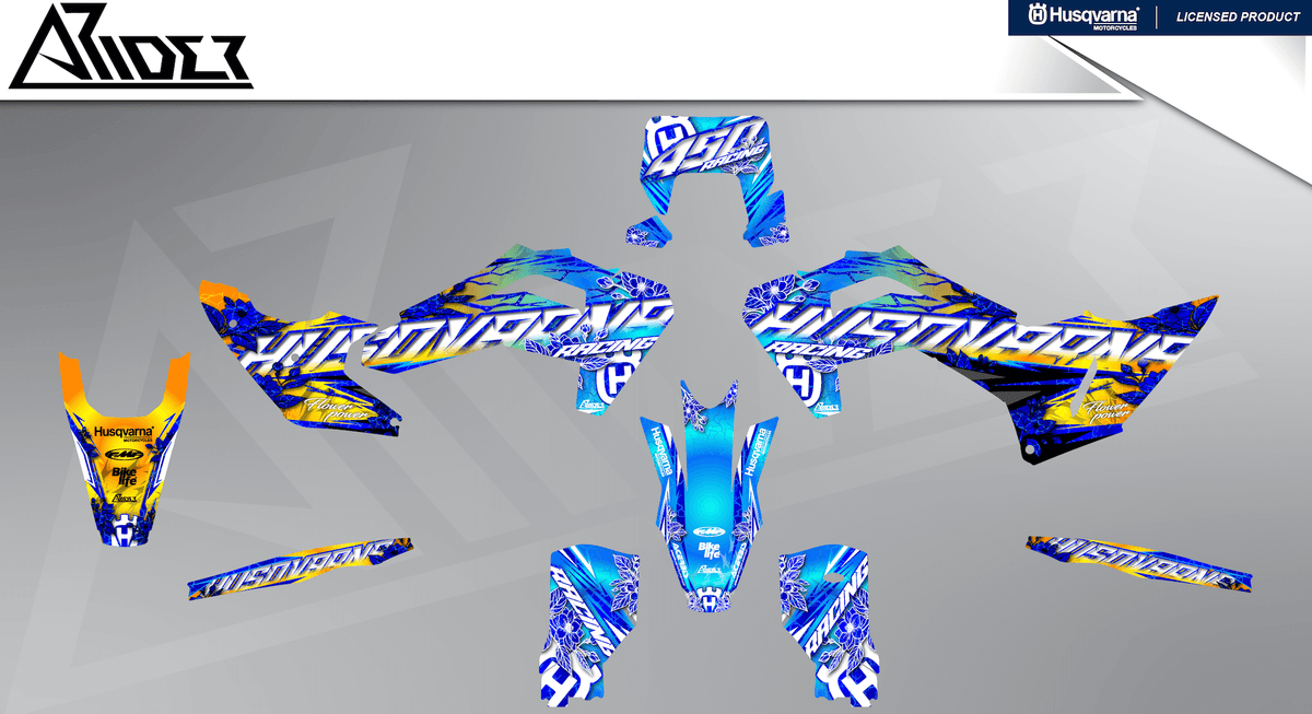 Graphics Kit suitable for Husqvarna FE / TE - Flora Edition