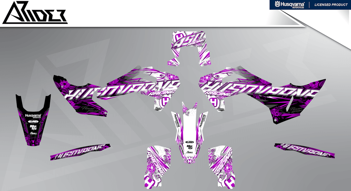 Graphics Kit suitable for Husqvarna FE / TE - Flora Edition