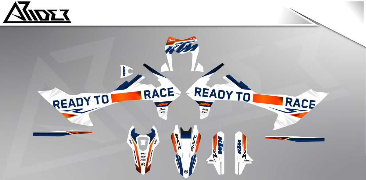 Dekor passend für KTM 690 SMC-R - Shade Edition, Farbe Weiß, Übersicht Dekorsatz