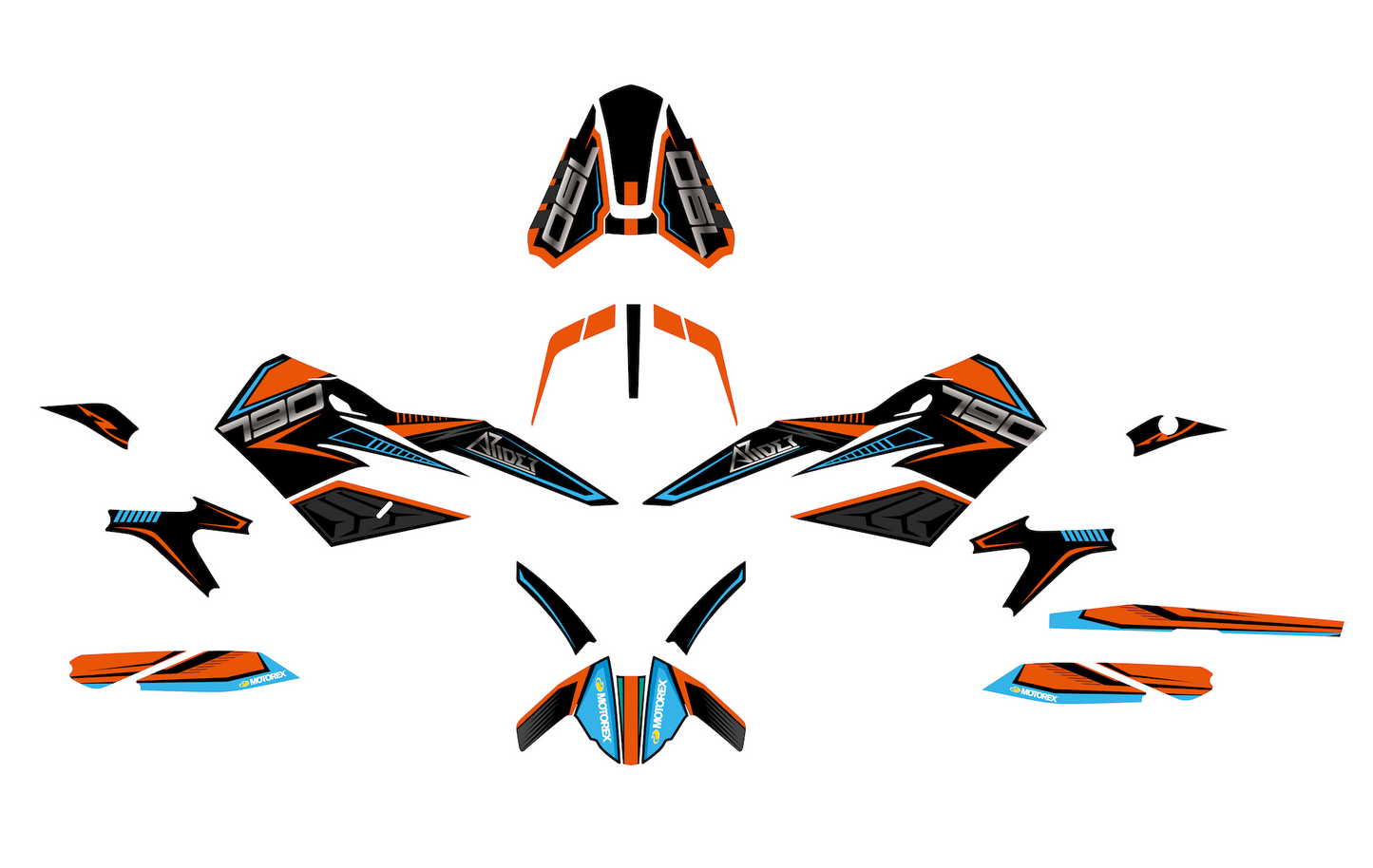 Kit de pegatinas para KTM Duke 790 - Edición Motorex
