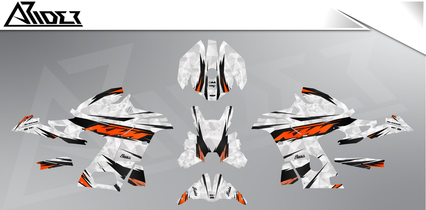 Dekor passend für KTM RC 990 R - Wild Edition, Farbe Orange, Übersicht Dekorsatz