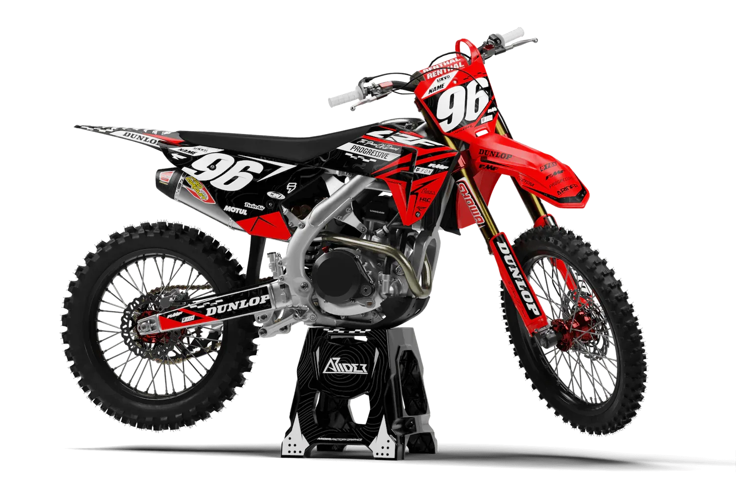 Honda CR/CRF Motocross Graphics Split Kit – Factory Black, UK Made